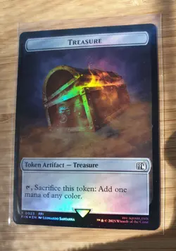 Treasure 23 / Hero 9 Final Fantasy Token (FIN) MTG Foil NM - Image 2