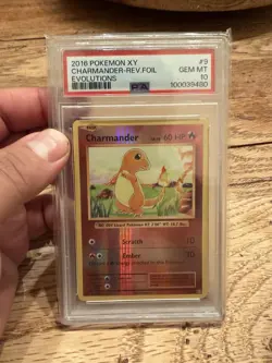 Pokemon 2016 XY Evolutions Charmander Reverse Holo #9 PSA 10 - Image 1