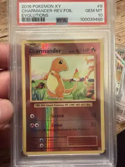 Pokemon 2016 XY Evolutions Charmander Reverse Holo #9 PSA 10 - Image 4