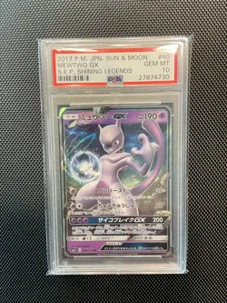 PSA 10 Gem Mint Pokemon Japanese SM Shining Legends Full Art Mewtwo GX #40 2017 - Image 1