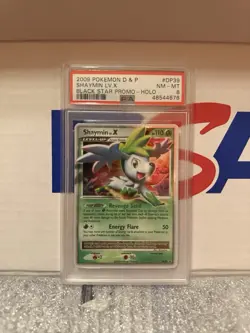 2009 Pokemon Diamond & Pearl Shaymin Lv.X Holo Black Star Promo DP39 PSA 8 NM-MT - Image 1