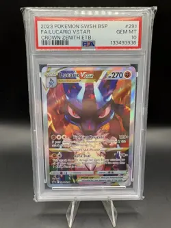 PSA 10 💎 GEM MINT 2023 POKEMON SWSH BSP FULL ART LUCARIO VSTAR #291 - Image 1