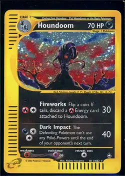 Pokemon AQUAPOLIS - #H11/H32 Houndoom - Holo - ENG - Moderately Played - Image 1