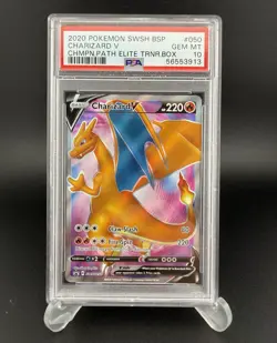 Pokemon Charizard V #SWSH50 - Sword & Shield Champions Path ETB Promo PSA 10 - Image 1