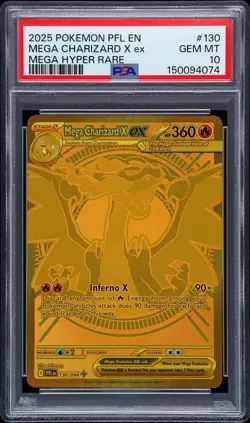 NEW CERT Mega Charizard X ex 130/094 Pokemon Phantasmal Flames Hyper Rare PSA 10 - Image 3