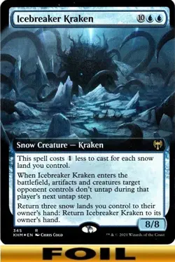 1x - Icebreaker Kraken - FOIL EXTENDED ART #345 - Kaldheim - NM MTG - Image 1
