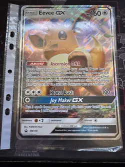 Eevee GX SM174 Sun & Moon Ultra Rare Holo Black Star Promo Pokemon Card jumbo - Image 1