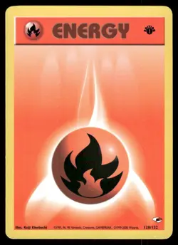 Pokemon Cards Fire Energy 128/132 1ST EDITION Gym Heroes WOTC NM *2 - Image 1