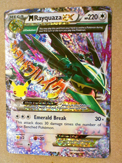 Pokemon M Rayquaza EX 76/108 Roaring Skies Holo Ultra Rare Mega Evolution Card - Image 1