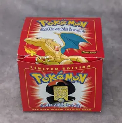 1999 Pokemon CHARIZARD 23k Gold Plated Trading Card Burger King Red Box - Image 1
