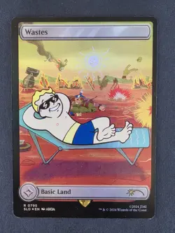 Wastes 795 Full Art Rainbow FOIL Fallout Secret Lair MTG NM - Image 1