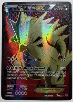 Pokemon TCG Ancient Origins Tyranitar EX Full Art 91/98 Holo Ultra Rare - Image 1