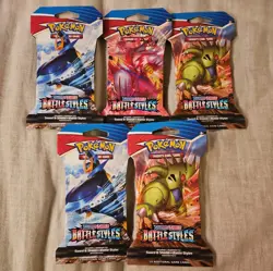 ✅Pokemon TCG Battle Styles 5 Sleeved Booster Packs *Factory Sealed* NEW - Image 1