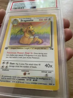 1999 POKEMON 1ST EDITION FOSSIL DRAGONITE HOLO PSA 7 4/62 - Image 4