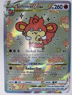 Simisear VSTAR GG37/GG70 Crown Zenith Galarian Gallery Full Art Holo Pokemon Tcg - Image 1