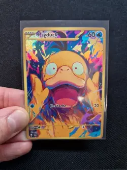Psyduck Full Art Gold Rainbow Holo Custom Promo Art Card - Image 1