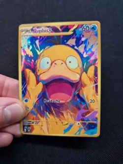 Psyduck Full Art Gold Rainbow Holo Custom Promo Art Card - Image 2