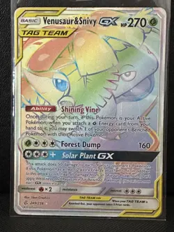 Pokemon Card Venusaur Snivy GX Cosmic Eclipse Secret Rare 249/236 NM - Image 1