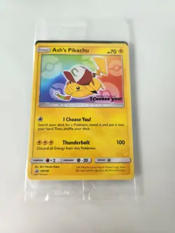 Pokemon TCG Ash's Pikachu Sealed Promo Card SM108 I Choose You Movie - Image 1