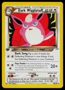 Pokemon Card - Dark Wigglytuff Neo Destiny 40/105 Uncommon 1st Edition - Image 1