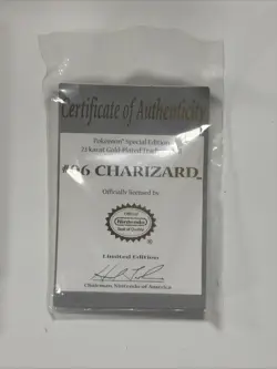 1999 POKEMON BURGER KING POKEBALL CHARIZARD 23K GOLD PLATED TRADING CARD SEALED - Image 5