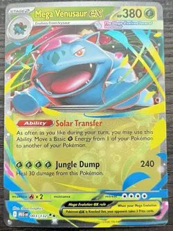 Mega Venusaur ex 003/132 Pokemon TCG Me01: Mega Evolution Holo MINT NM - Image 1