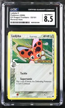 CGC Graded 8.5 Ledyba 53/101 Ex Dragon Frontiers Reverse Holo Pokemon Card - Image 1