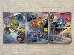 Pokemon First Partner Illustration Collection Series 1 Gen 4 Sinnoh Starters NM - Image 1