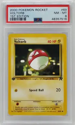 Pokemon 1st Edition Voltorb 69/82 Team Rocket PSA 8 NM/Mint - Image 3