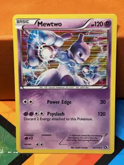 Pokemon Mewtwo 53/113 Holo Rare Legendary Treasures LP - Image 1