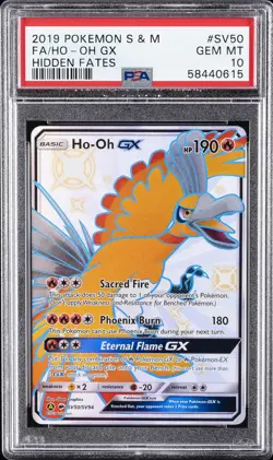 2019 POKEMON SUN & MOON HIDDEN FATES #SV50 FULL ART/HO-OH GX PSA 10 - Image 1