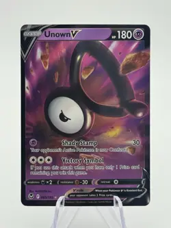 Pokemon TCG Unown V Full Art Holo Ultra Rare Silver Tempest 065/195 Near Mint - Image 1