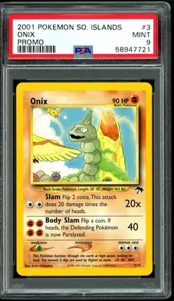 2001 POKEMON SOUTHERN ISLANDS PROMO #3 ONIX PSA 9 - Image 1