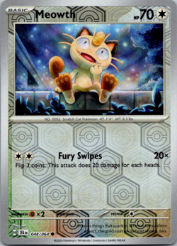 Meowth 048/064 Shrouded Fable Reverse Holo Pokemon TCG NM - Image 1