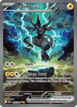 Pokemon TCG Zekrom ex 166/086 Ultra Rare Scarlet & Violet Black Bolt NM/M - Image 3