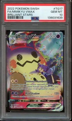 PSA 10 2022 POKEMON BRILLIANT STARS #TG17 FA MIMIKYU VMAX GEM MINT - Image 1