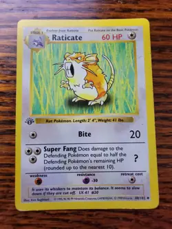 Raticate 1st Edition Base Set Shadowless 40/102 Pokemon - PL - Image 1