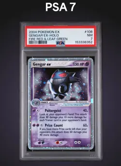 Gengar EX 108/112 FireRed LeafGreen Holo - PSA 7 - Fart Swirl - Freshly Graded! - Image 1