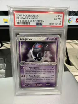 ** PSA 6 ** 2004 Gengar ex 108/112 Fire Red & Leaf Green Holo Fresh Cert - Image 1