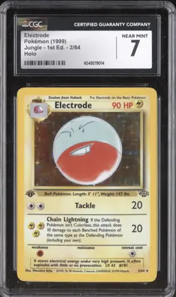 Electrode 1999 Pokemon Jungle 2/64 1st Edition Holo CGC 7 - Image 1