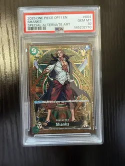 2025 ONE PIECE OP11 A FIST OF DIVINE SPEED - SHANKS SP ALT ART ST16-004 - PSA 10 - Image 1