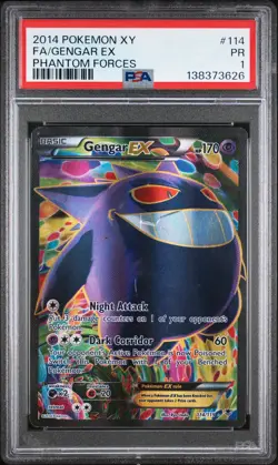 PSA 1 PR 2014 Pokemon XY Phantom Forces Full Art Gengar EX 114/119 Holo Rare - Image 1