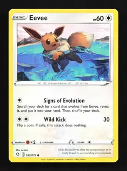 Eevee 052/072 LP Shining Fates English Pokemon Card TCG - Image 1