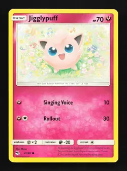 Jigglypuff 41/68 LP Hidden Fates English Pokemon Card TCG - Image 1