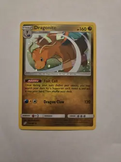 Pokemon TCG Dragonite 119/181 Sun & Moon Team Up Cosmos Holo Rare Card - Image 1