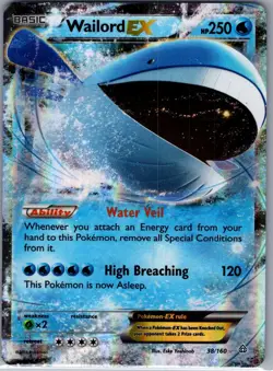 Wailord EX 38/160 XY - Primal Clash - Pokemon Card - NM - Image 1