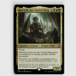 MTG Korvold Fae Cursed King #329 Throne of Eldraine Foil M LP Magic Card - Image 1
