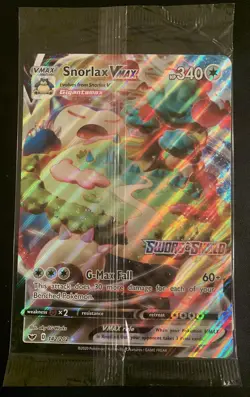 Snorlax VMAX JUMBO Card 142/202 Stamped Gamestop Promo Pokemon Sword & Shield - Image 1