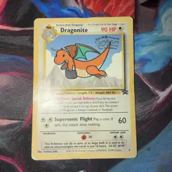 1999 Pokemon TCG Dragonite Card WB Stamped Movie Promo #5 WOTC Black Star Promo - Image 1