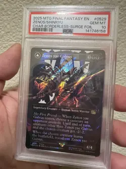 2025 MTG Final Fantasy Zenos/Shinryu Char Borderless-Surge Foil GEM MT PSA 10 - Image 1